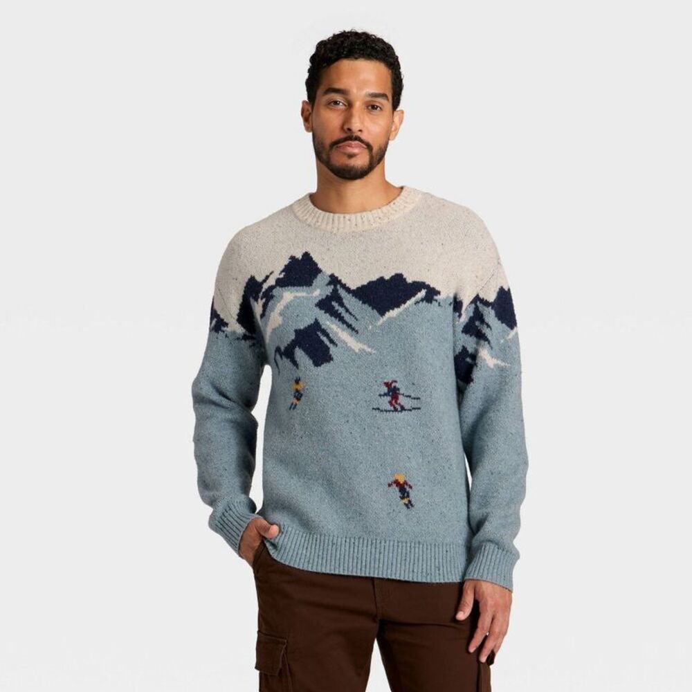 Men's Ski Scenic Sweater - Goodfellow & Co Blue M